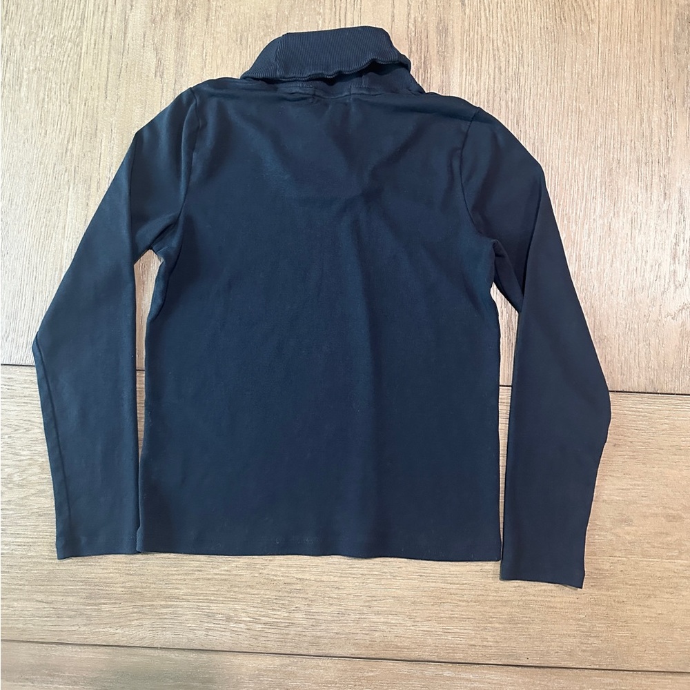 Lauren Ralph Lauren Shawl Collar Long Sleeve Top Size Medium Black - Picture 5 of 6